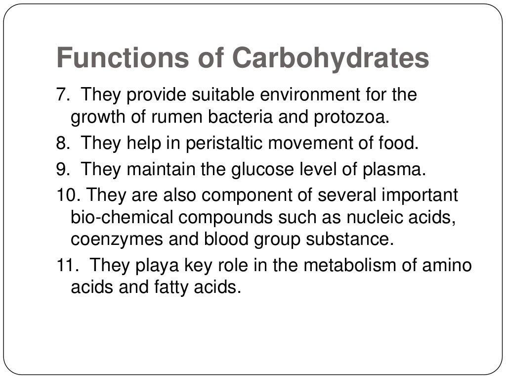 The carbohydrates in animal nutrition