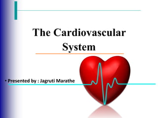 The Cardiovascular
System
• Presented by : Jagruti Marathe
 