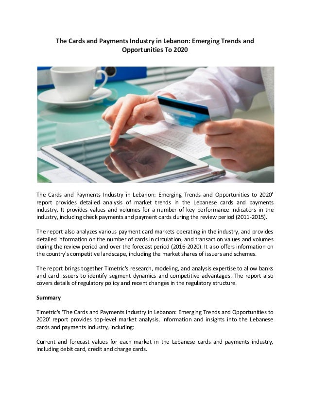 Alternative payment methods in Lebanon, Cards and Payment Industry