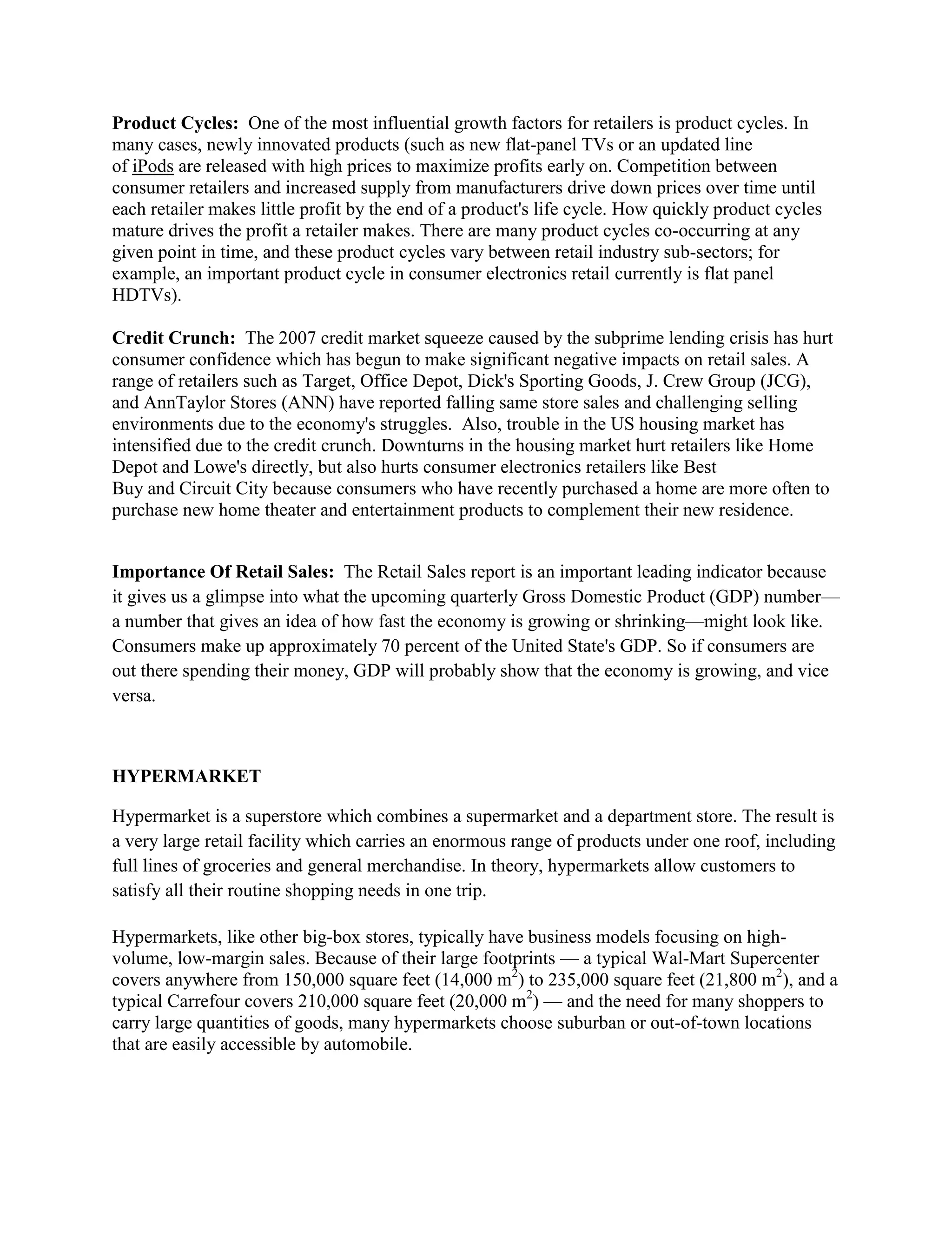 The carrefour assignment