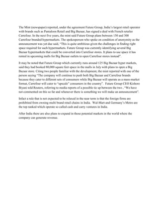 The carrefour assignment