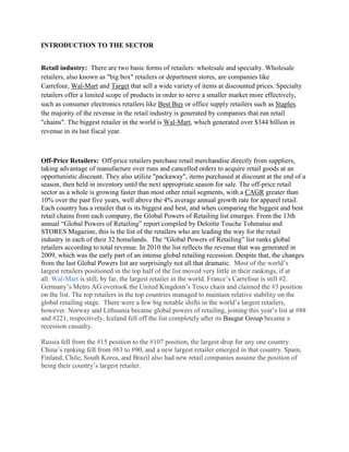 The carrefour assignment