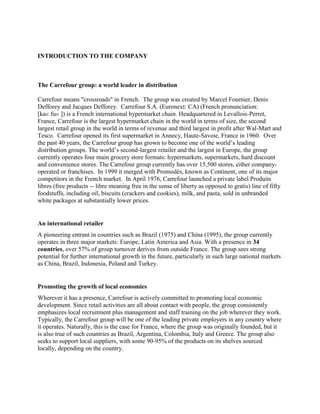 The carrefour assignment