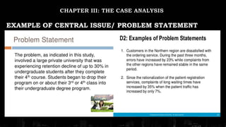 EXAMPLE OF CENTRAL ISSUE/ PROBLEM STATEMENT
 