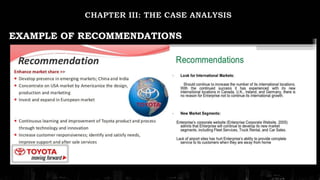 EXAMPLE OF RECOMMENDATIONS
 
