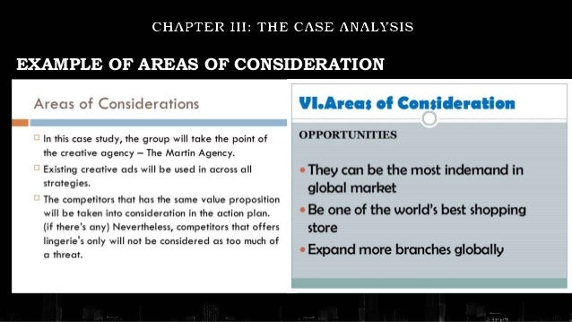 How to write areas of consideration in case study picture