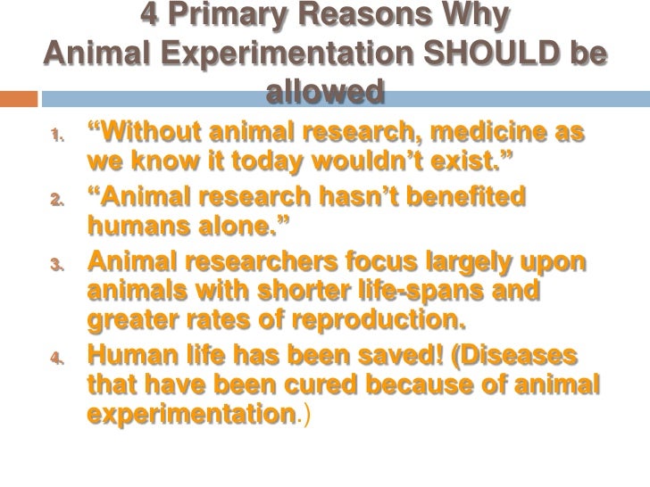 research paper on experiments on animals