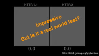 • HTTP methods, status codes and semantics remain the same
• Binary headers
• Header compression
• Multiplexed
• Server ca...