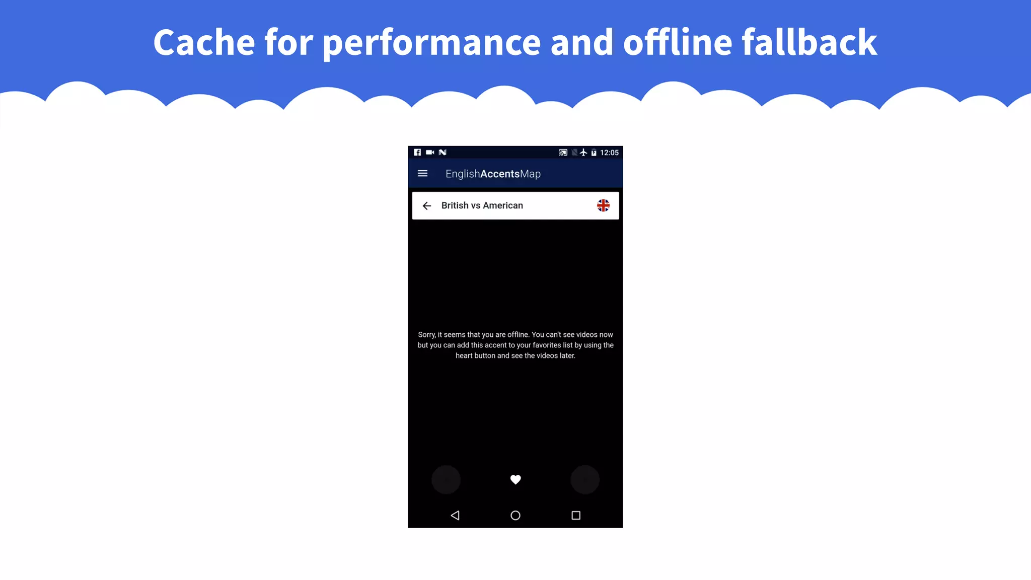 Cache for performance and offline fallback
 