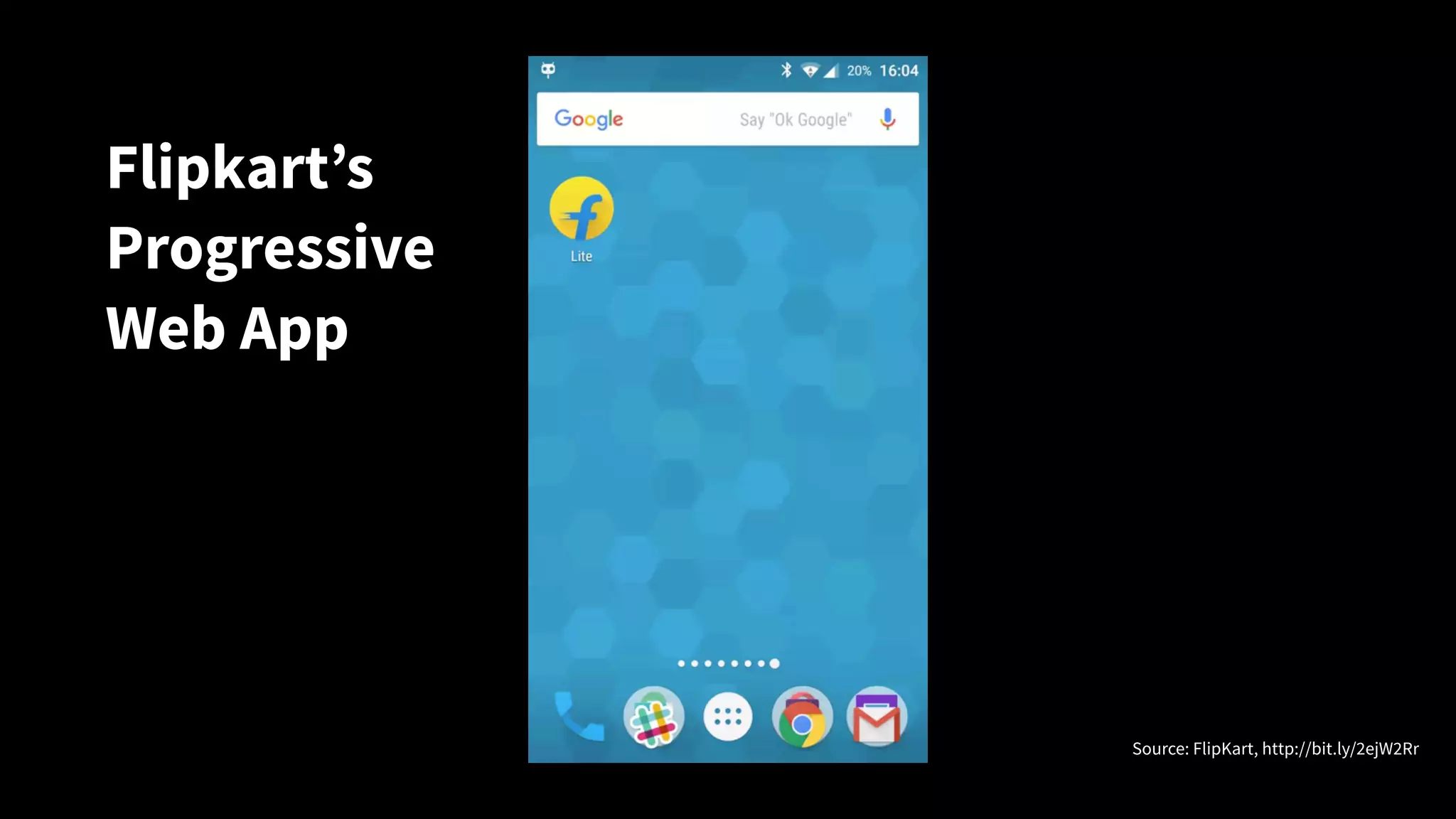 Source: FlipKart, http://bit.ly/2ejW2Rr
Flipkart’s
Progressive
Web App
 