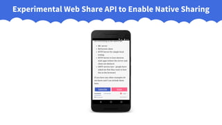 Experimental Web Share API to Enable Native Sharing
 