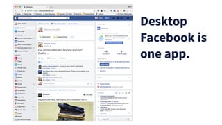Desktop
Facebook is
one app.
 