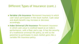 Variable Life Insurance Example The Life Insurance Advantage | PPTX