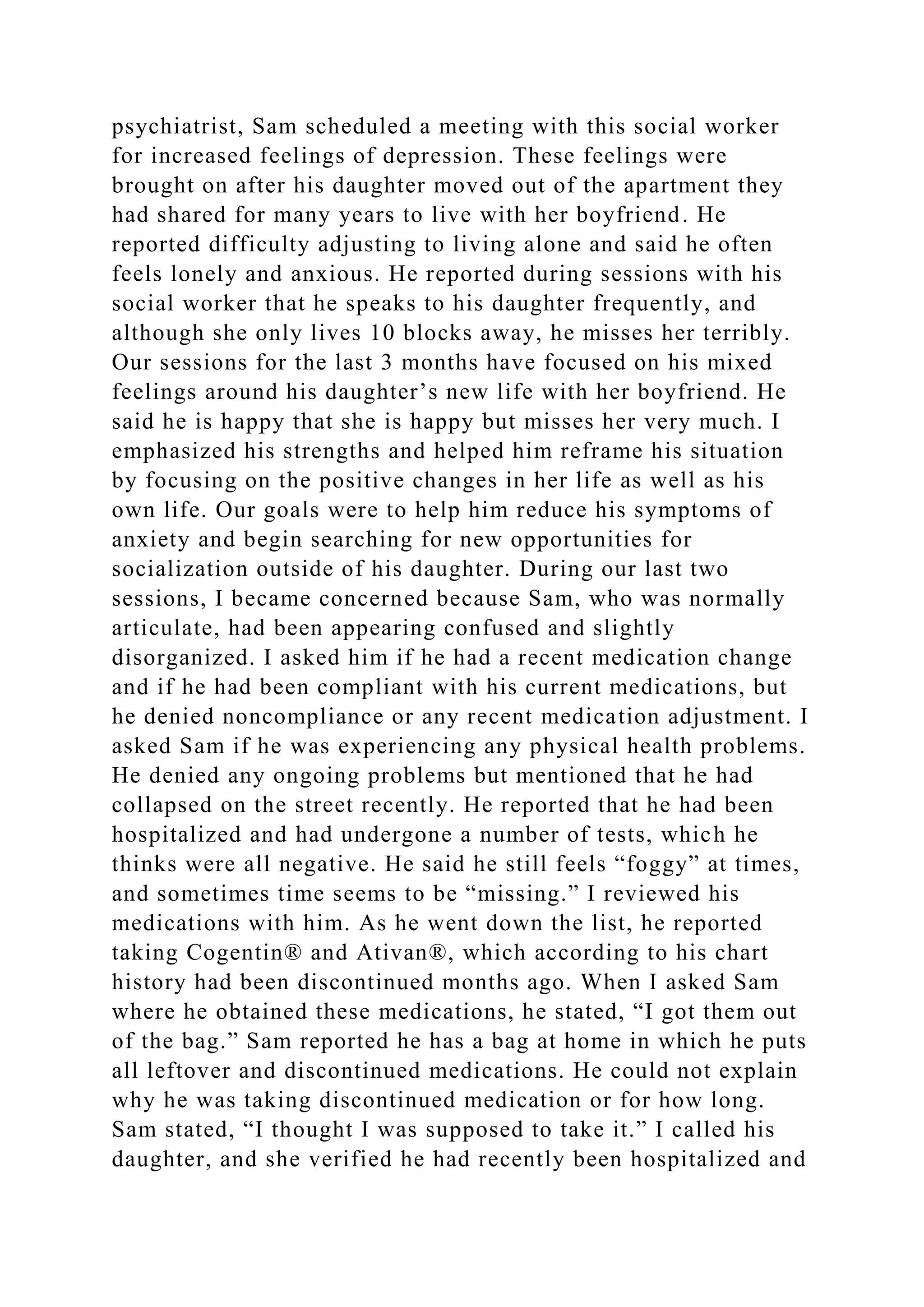 The Case of Sam Sam is a 62-year-old, widowed, African American ma.docx ...