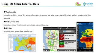 Using Of Other External Data
Weather data
Including visibility on the day, wet conditions on the ground and wind power, e...
