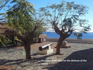 Cannons were used for the defence of the
castle.

 