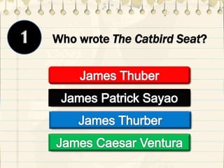 Who wrote The Catbird Seat?
 
