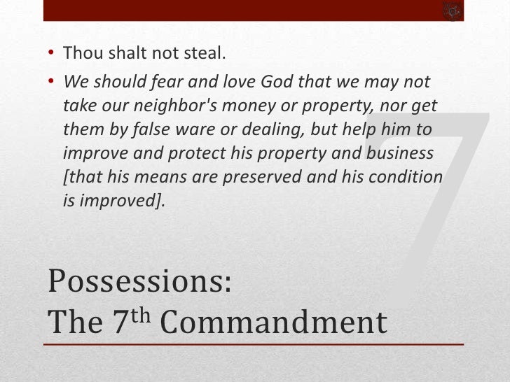 The Catechism The Commandments