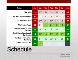 Schedule*Feast or Festival†Commemorations