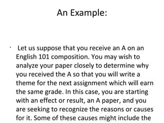 causal chain essay examples