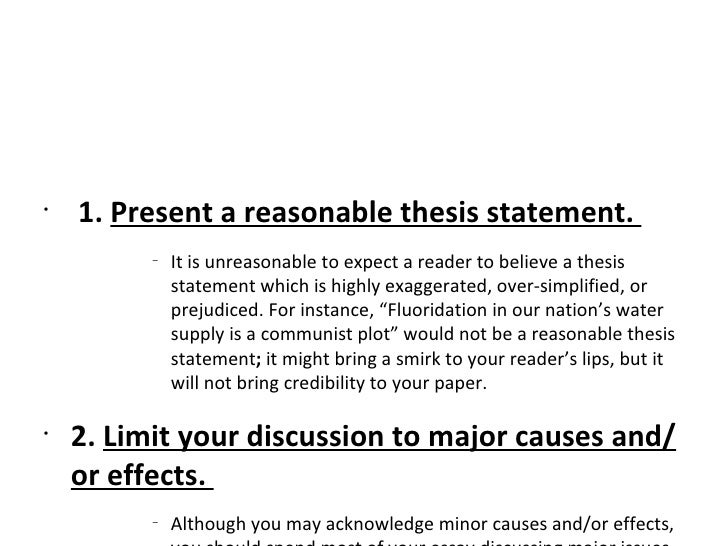 Causal analysis essay sample