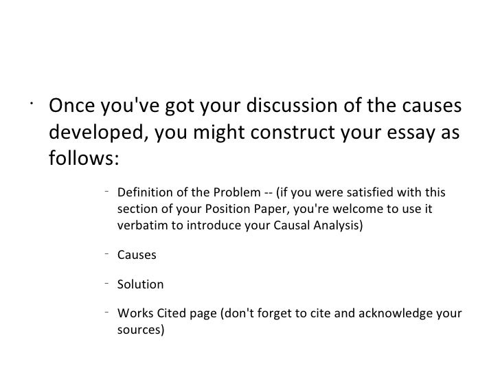 causal analysis essay outline