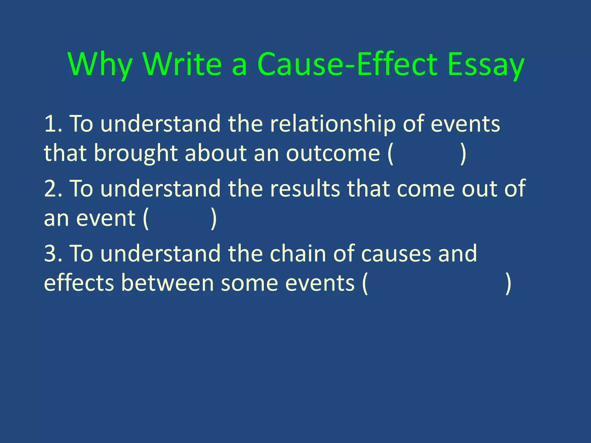 The Cause And Effect Essay | PPTX