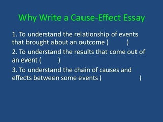 The Cause And Effect Essay | PPTX