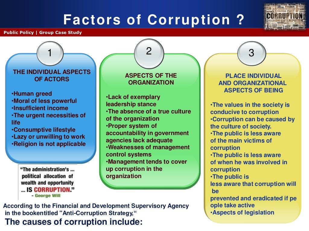 The causes of corruption