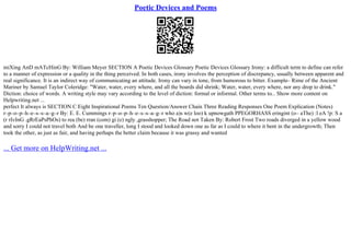 The Cave Poetic Devices | PPT