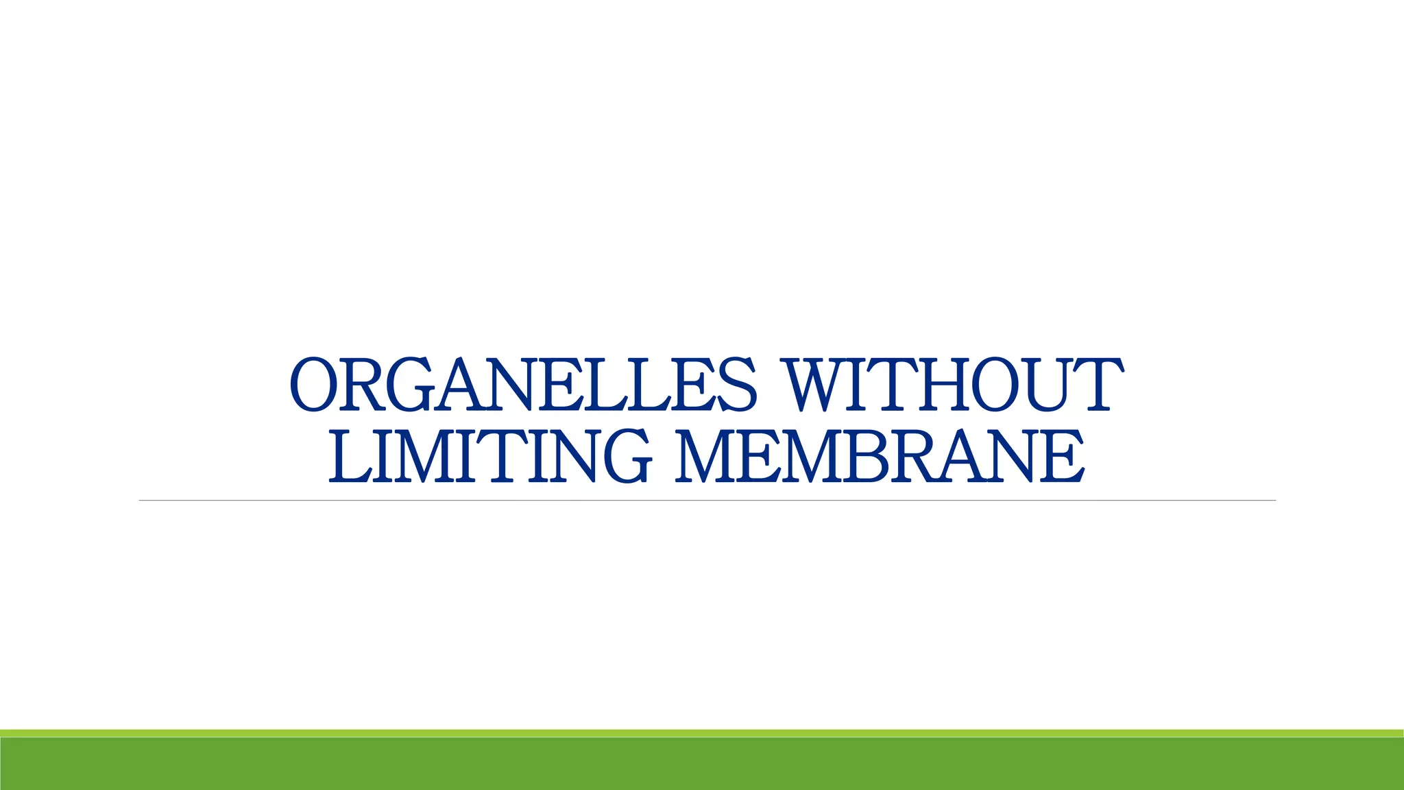ORGANELLES WITHOUT
LIMITING MEMBRANE
 