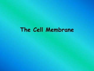 The Cell Membrane
 