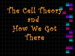 T he Cell T heory
and
How We Got
T here

 