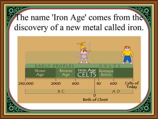 The name 'Iron Age' comes from the
discovery of a new metal called iron.
 