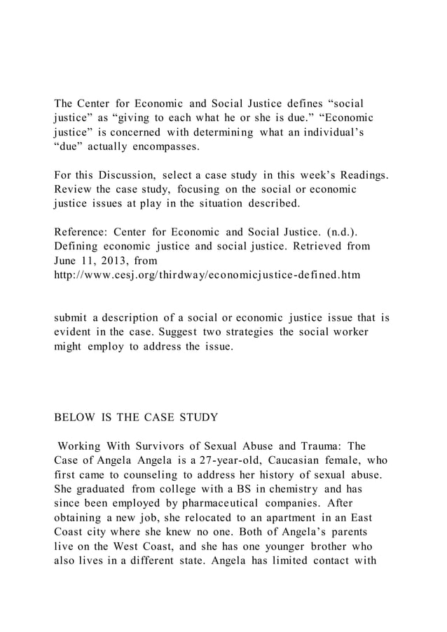 The Center for Economic and Social Justice defines social justi