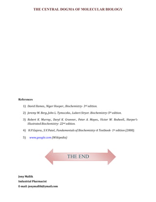 The central dogma of molecular biology | PDF