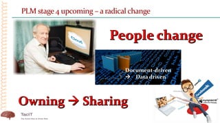 PLM stage 4 upcoming – a radical change
Document-driven
 Data driven
 