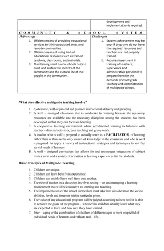 The challenges of multigrade teaching | DOCX
