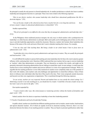 THE CHALLENGES OF TEACHER LEADERSHIP IN THE PHILIPPINES AS EXPERIANCE ...
