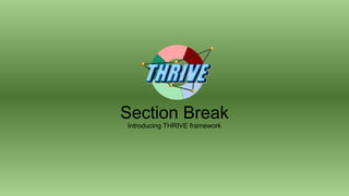 Section Break
Introducing THRIVE framework
 