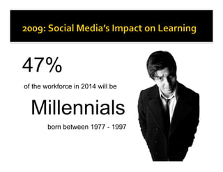 47%
of the workforce in 2014 will be


  Millennials
        born between 1977 - 1997
 