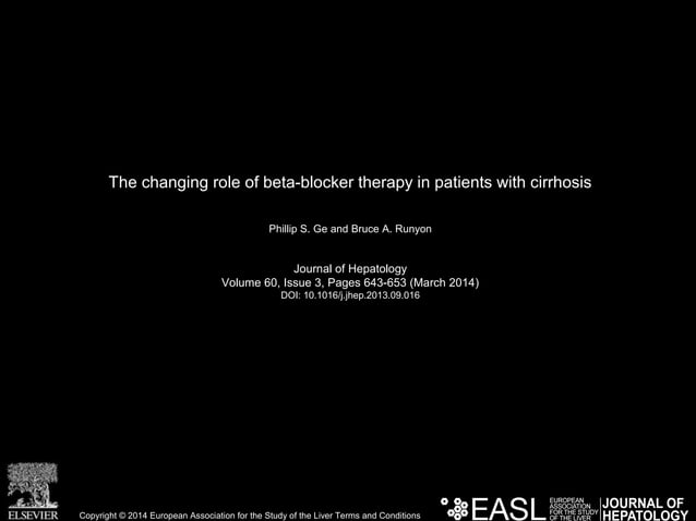 The Changing Role of Beta-Blocker Therapy in Patients with Cirrhosis ...