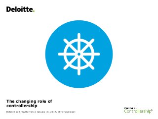 The changing role of
controllership
Deloitte poll results from a January 31, 2017, Dbriefs webcast
 