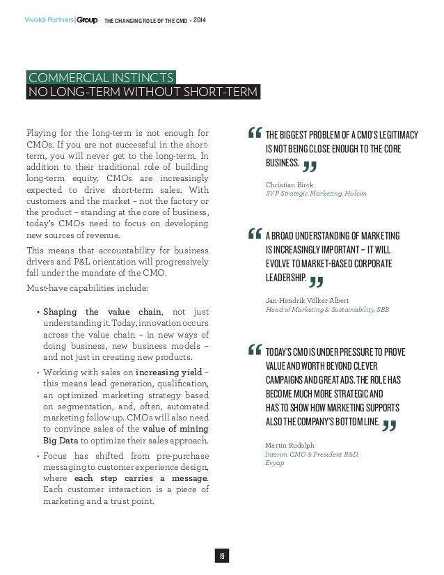 Quot The Changing Role Of The Cmo Quot Report By Vivaldi Partners