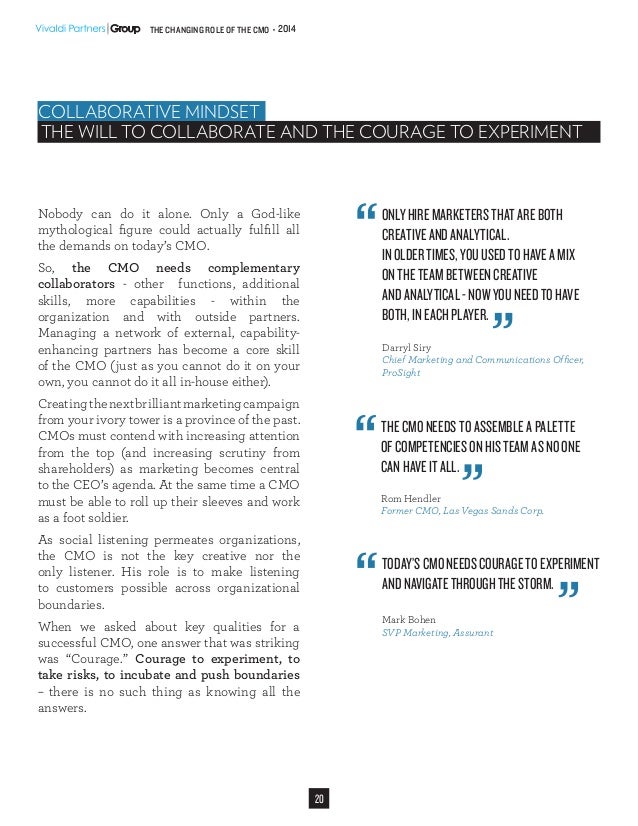 Quot The Changing Role Of The Cmo Quot Report By Vivaldi Partners