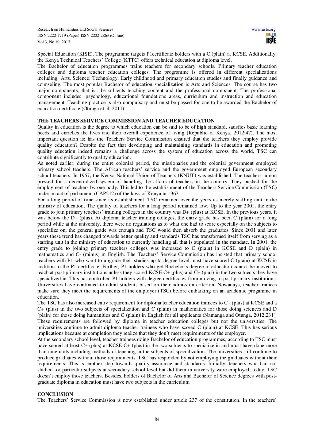 The changing trends in the development of teacher education in kenya