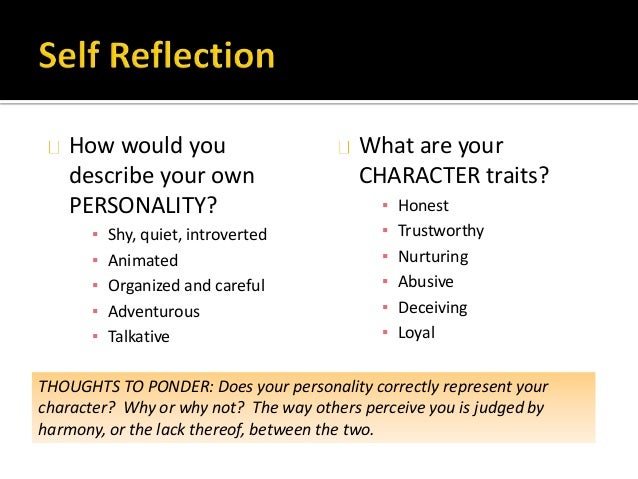 the character of a true prophet describe your personality