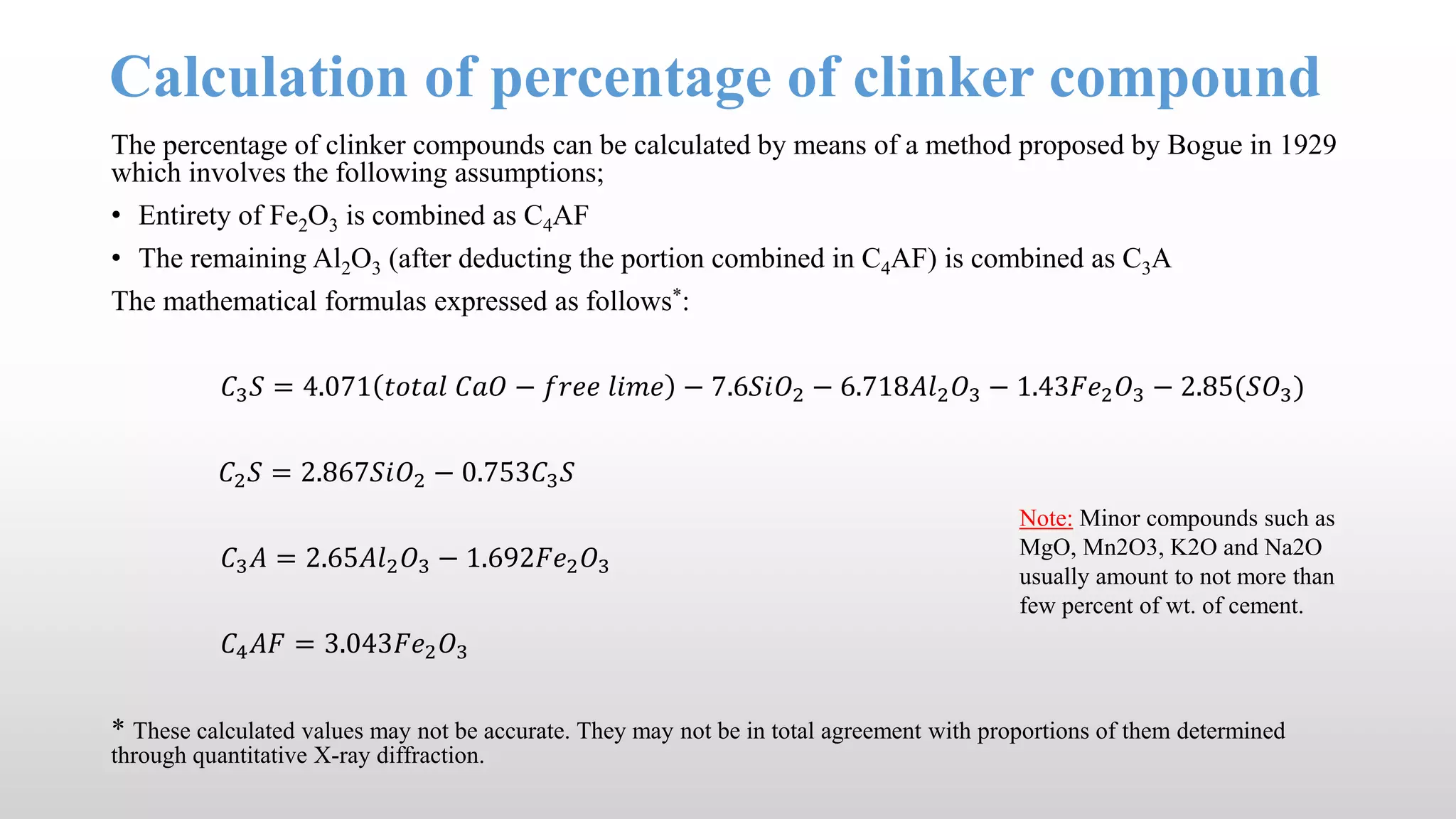 The chemical composition of cement | PDF