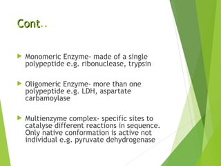 The chemical nature of enzymes, naming and classification of enzymes.ppt