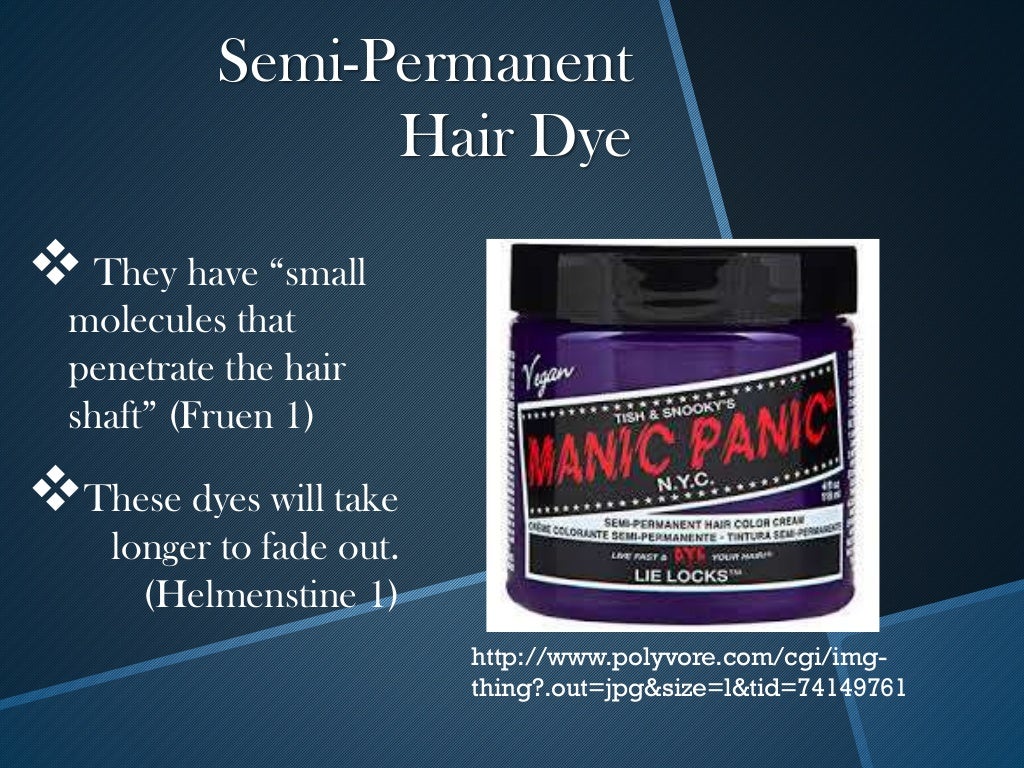 The chemistry of hair dye presentation
